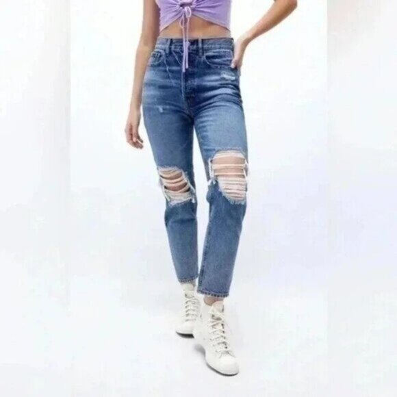 Pacsun Ultra High Rise Slim Jean In Away Blue Womens Size 25 - Picture 1 of 6